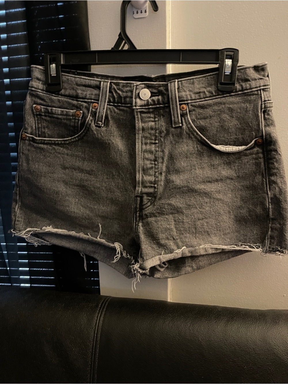 Levi's 501 High-Rise Women’s Denim Shorts Ash Gray Black NWOT